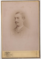 Photo Originale Cabinet XIXème Homme Dédicace Militaria Officier Hussard De Saxe Par THIELE Frankfurt - Anciennes (Av. 1900)