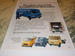 ANCIENNE PUBLICITE UTILITAIRE  MERCEDES BENZ  1972 - Camions