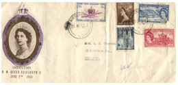 (HH 22) New Zealand To Hamilton - FDC Cover - Queen Elizabeth II Coronation Set Of Stamps - Cartas & Documentos
