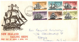 (HH 22) New Zealand FDC Cover - Sailing Ships 1975 (posted To Sydney) - Lettres & Documents