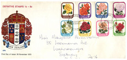 (HH 22) New Zealand FDC Cover - Definitive Flowers Stamps 1975 (posted To Sydney) - Covers & Documents