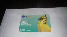 Myanmar-g.s.m-prepiad To Up Card-authorized-(28)-(2201140501151491)-(5.000kyats)-used Card+1card Prepiad Free - Myanmar (Burma)