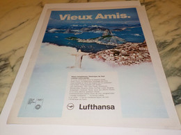 ANCIENNE PUBLICITE VIEUX AMIS  LUFTHANSA 1972 - Advertenties