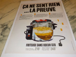 ANCIENNE   PUBLICITE FRITEUSE SANS ODEUR  DE SEB 1972 - Other Apparatus