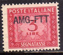 TRIESTE A 1949 1954 AMG-FTT SOPRASTAMPATO D'ITALIA ITALY OVERPRINTED SEGNATASSE POSTAGE DUE TAXES TASSE LIRE 3 MNH - Postage Due