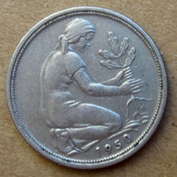 1950 - GERMANIA  -  VALORE DELLA  MONETA  50 Pfenning  -  CIRCOLATA - - 50 Pfennig