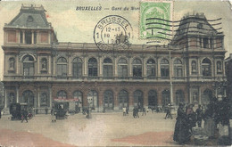 02 - 2021 - BELGIQUE - BRUXELLES - GARES - Gare Du Nord -  Colorisée - Toilée - Vervoer (openbaar)