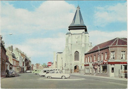 05276-LE-59-MARCQ-EN-BAROEUL-Place Du Général De Gaulle-Eglise St Vincent------------voitures Dont DS-commerce - Marcq En Baroeul