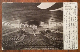 USA - AUDITORIUM INTERIOR OCEAN GROVE  - VINTAGE POST CARD FROM OCEAN GROVE  AUG 2  1907 TO CANADA - Fall River