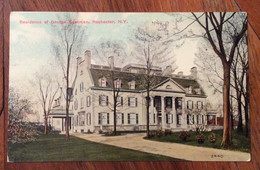 USA - ROCHESTER , RESIDENCE OF GEORGE EASTMAN  - VINTAGE POST CARD FROM LYONS OCT 6 1913 TO N.Y. - Fall River