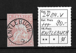 1854-1862 Helvetia (ungezähnt) → Sehr Klarer, Zentrischer Rundstempel ENTLEBUCH    ►SBK-24B4.V◄ - Gebraucht