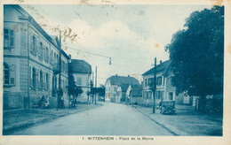 Wittenheim CP CPA 68 Haut Rhin Place De La Mairie Voiture Ancienne Vue Rare Ed Kammerer Soeurs Wittenheim - Wittenheim