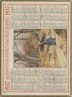 Almanach Des  Postes, 1937 , L'hiver , Département Vosges ,Oller, Epinal,,Neufchâteau, St DiéGrand Format - Grand Format : 1921-40