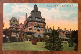 USA - ASHEVILLE BATTERY PARK HOTEL - VINTAGE POST CARD  DEC 31 1913 - Fall River
