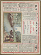 Almanach Des  Postes, 1934 , Département  Gard ,Halage Des Péniches,Nîmes, Alès, Le Vigan - Grand Format : 1921-40