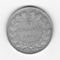 5 Francs Louis Philippe 1847 A    TTB - 5 Francs
