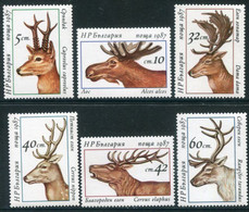 BULGARIA 1987 Deer MNH / **. .  Michel 3574-79 - Nuevos