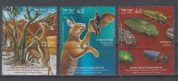 ISRAEL 2020 STEINHARDT MUSEUM OF NATURAL HISTORY WEB OF LIFE JACKAL LYNX SNAKE DEER CARACAL FRANCOLIN BEETLES - Unused Stamps