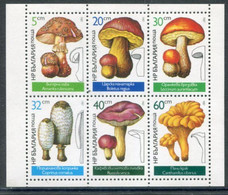 BULGARIA 1987 Fungi Sheetlet MNH / **.  Michel 3546-51 Kb I - Unused Stamps