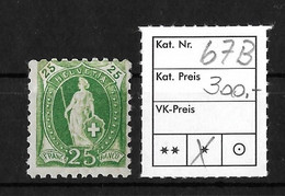 1888 STEHENDE HELVETIA  →  (11 Zähne Senkrecht) Weisses Papier Kontrollz. Form A   ►SBK-67B*◄ - Unused Stamps