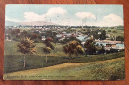 USA - SAUGERTIES  LOWER CREEK AND MILLS - VINTAGE POST CARD  1913 - Fall River