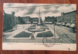 USA - ASHEVILLE PACK SQUARE LOOKING WEST  - VINTAGE POST CARD  1906 - Fall River