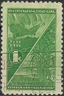 1937 400th Anniversary Of Cane Sugar Industry - 1c - Caravel And Sugar Cane FU - Gebruikt