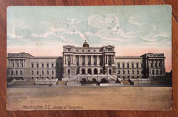 USA -  WASCHINGTON LIBRARY OF CONGRESS  - VINTAGE POST CARD   1907 - Fall River