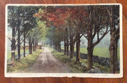 USA - PITTSFIELD A BEATIFUL DRIVE ALONG THE BOSTON & ALBANY NEAR     - VINTAGE POST CARD   1915 - Fall River