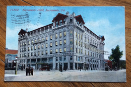 ALBERGHI - USA - SACRAMENTO HOTEL , SACRAMENTO , CAL.  - VINTAGE POST CARD FROM MERCED AUG 10  1914 - Cape Cod