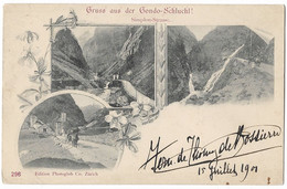 Gruss Aus Der GONDO-Schlucht: 3-Bild-AK 1901 - Saint-Luc