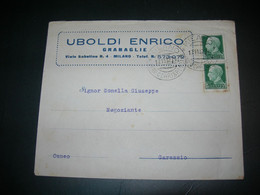 Busta Affrancata Ditta "Uboldi Enrico"  Milano. Viaggiata 1937 - Italie