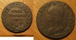 Dupré - 5 Centimes An 8 A - 1795-1799 Direktorium