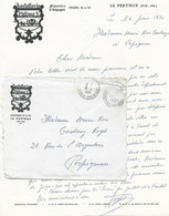 1960 LE PERTHUS - HOSTELLERIE PHILIPPE V POUR MARIE ROSE CASTANG RUE DE L ARGENTERIE A PERPIGNAN - Historical Documents