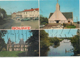 Bouaye (44) : 4 Vues Dont Le Parking Devant L'Hôtel Du Commerce En 1989 (animé) GF. - Bouaye