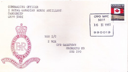 UNITED NATIONS PEACEKEEPING FORCE IN CYPRUS : UNFICYP : YEAR 1993 : ROYAL CANADIAN HORSE ARTILLERY : FPO 5001 - Storia Postale