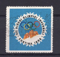 1956 ITALY, CORTINA, VII WINTER OLYMPIC GAMES, POSTER STAMP, USED - Invierno 1956: Cortina D'Ampezzo