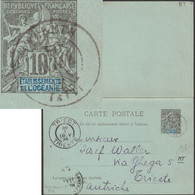 Océanie Française 1896. Entier Postal Avec Réponse Payée, De Papeete à Trieste - Cartas & Documentos