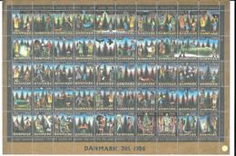 Denmark; Christmas Seals. Full Sheet 1986   MNH** - Full Sheets & Multiples