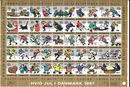 Denmark; Christmas Seals. Full Sheet 1987   MNH** - Feuilles Complètes Et Multiples