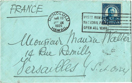 LCTN 67ETR- ETATS UNIS LETTRE HONOLULU / VERSAILLES 1925 - Hawaii