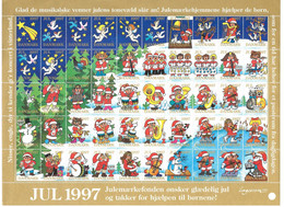 Denmark; Christmas Seals. Full Sheet 1997   MNH** - Feuilles Complètes Et Multiples