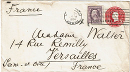 LCTN 67ETR- ETATS UNIS LETTRE HONOLULU / VERSAILLES 1924 - Hawaï