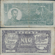 Vietnam - Viet Nam , Banknote 1948 (NAM DONG) 5 Dong ,Watermark ! - Viêt-Nam