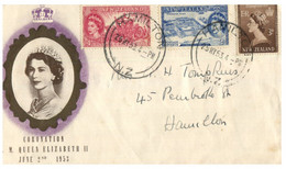 (HH 29) New Zealand Cover Posted Within To Hamilton - 1953 - Queen Elizabeth Coronation - Briefe U. Dokumente