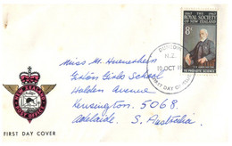 (HH 29) New Zealand FDC Cover Posted To Australia - 1967 - Royal Society - Storia Postale