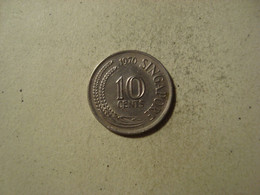 MONNAIE SINGAPOUR 10 CENTS 1970 - Singapour