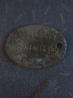 Plaque D'identification De Fouille BOUTEILLE Maximilien 1917 DUNKERQUE. - 1914-18