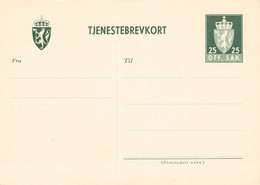 NORWAY - TJENESTEBREVKORT 25 ÖRE Unc  //G172 - Enteros Postales