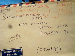 LETTERA VIA AEREA VENEZUELA X ITALIA ROSSA EMA  TAUREL AGENTE DOGANA NAVI   1966  HY4050 - Venezuela